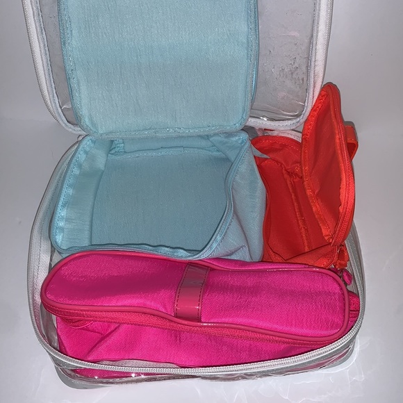 4p Kate Spade Cosmetic Case Makeup Bag Set 🤍💙💖🧡 - Picture 4 of 12